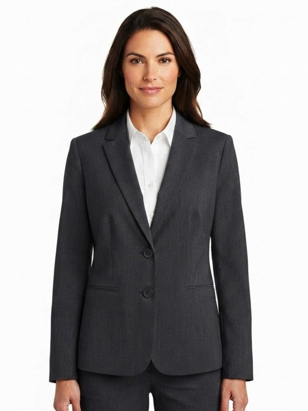 Jones New York "Platinum" Classic Charcoal 2 Button Tailored Blazer NEW- Sz. 12P